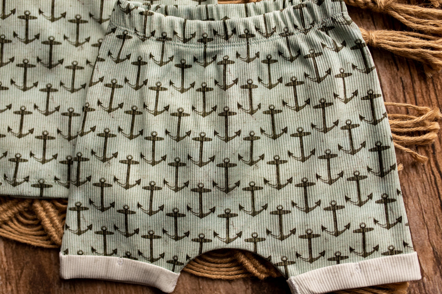 Anchors Away Ribbed Jersey Harem Shorts