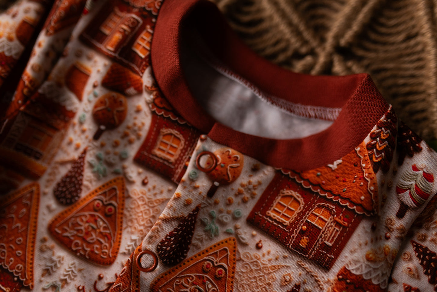 Gingerbread Lane Cuffed Romper