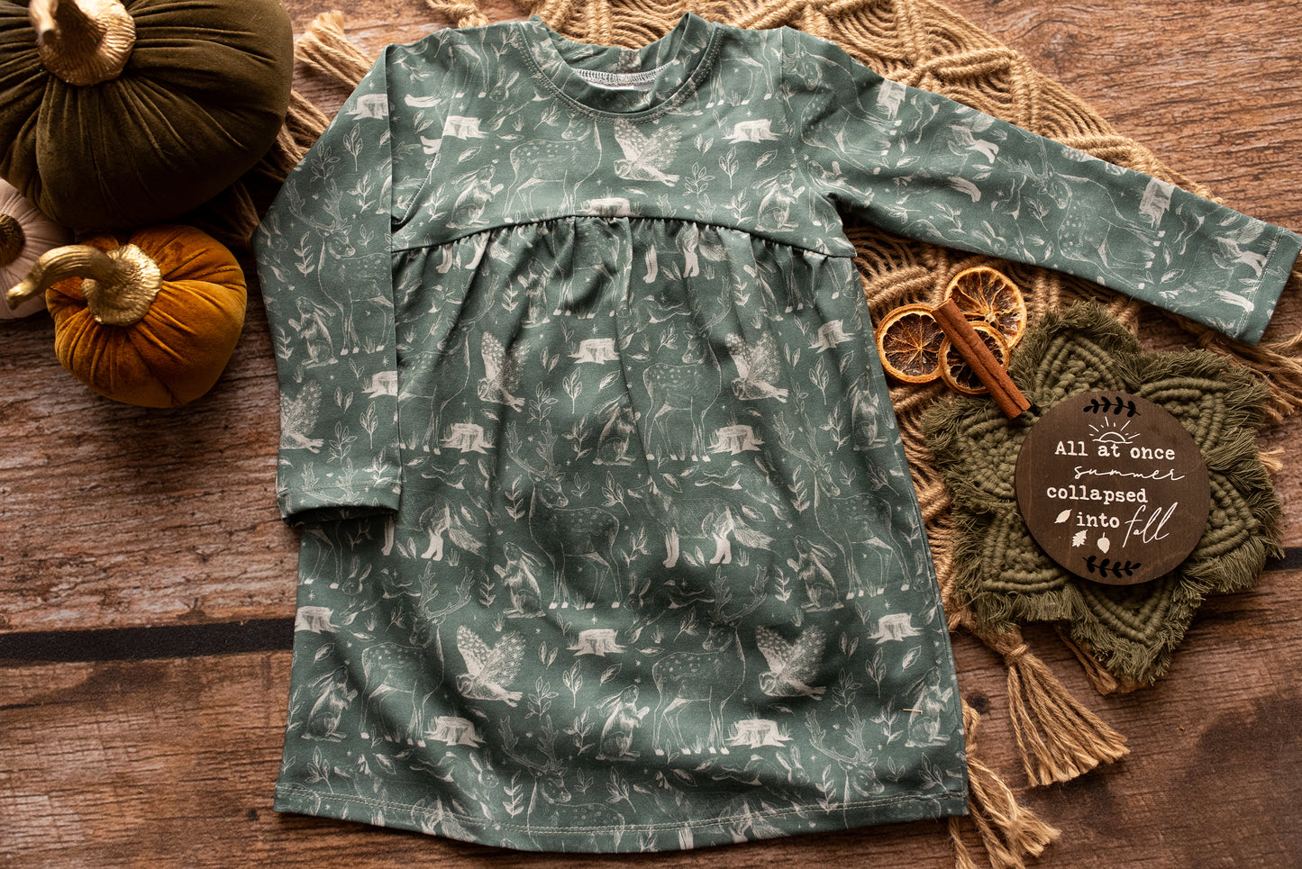 Arboreal Animals Tunic Dress 2-3 Years