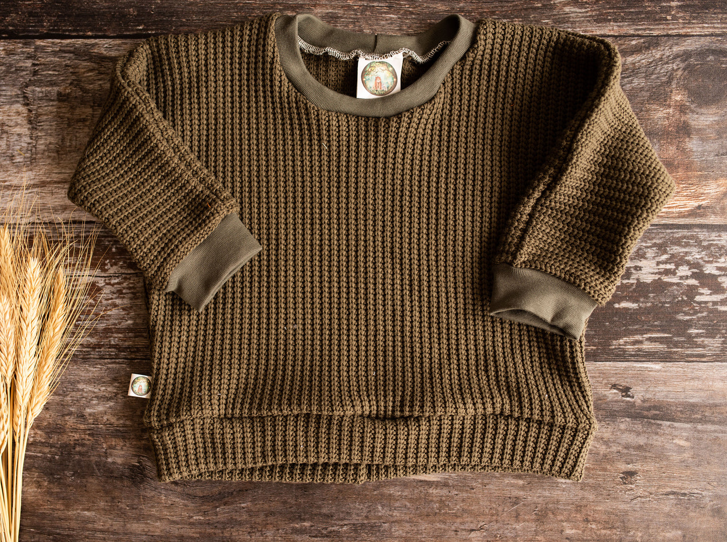 6-9 month Khaki Chunky Knit Jumper