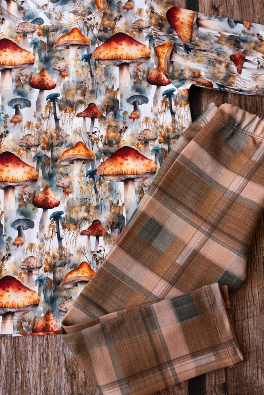 Beige Tartan Leggings 2-3 Years