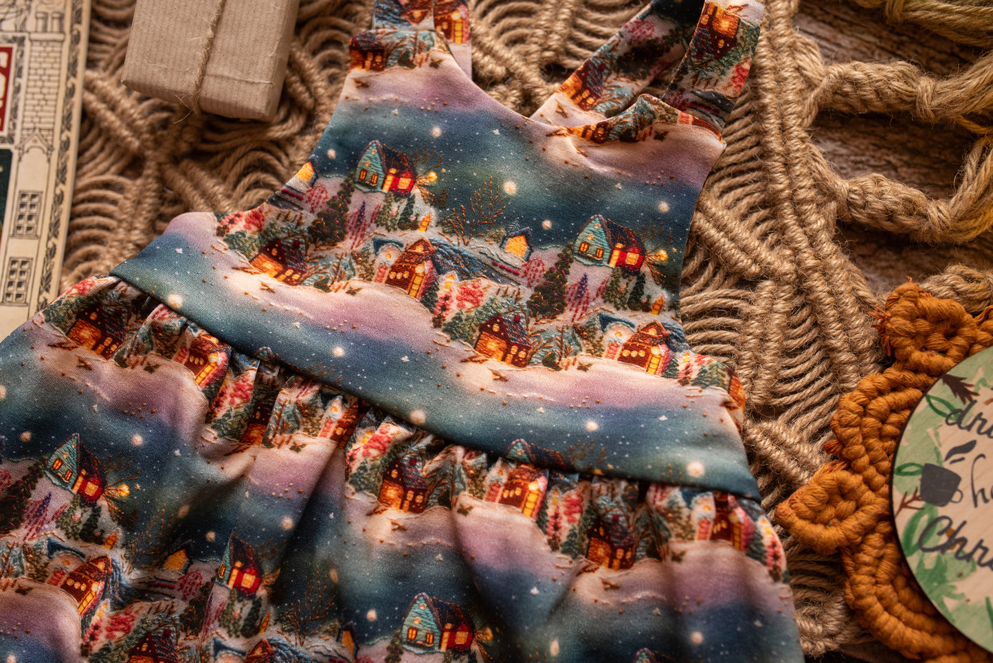 Christmas Village Pinafore Dress 18-24 months