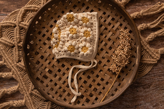 Crochet Daisy Bonnet - Newborn