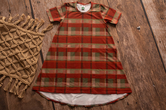 Festive Tartan T-Shirt Dress 10-12 Years