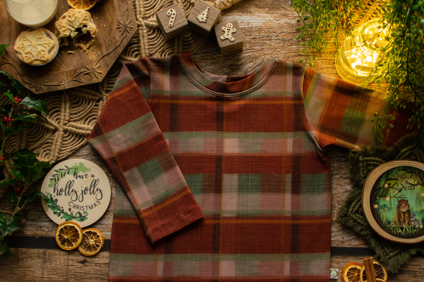 Festive Tartan T-Shirt Long Sleeve 9-12 months