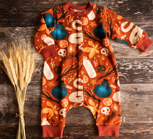 3-6 months Autumn's Spell Cuffed Romper