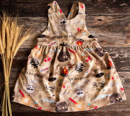 9-12 months *SECONDS* Never Say Die Pinafore Dress