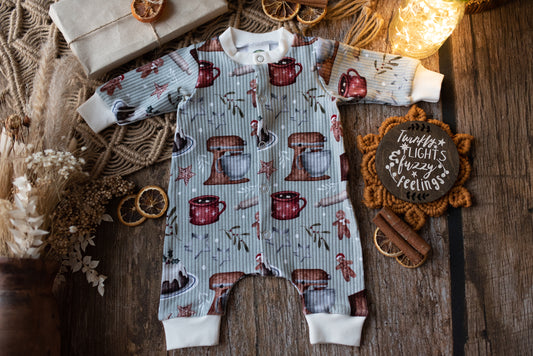 Christmas Baking Cuffed Romper