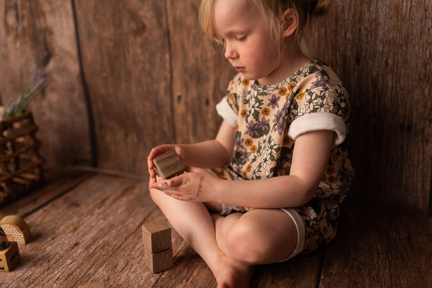 Lily Organic Ribbed Jersey T-Shirt & Harem Shorts Set